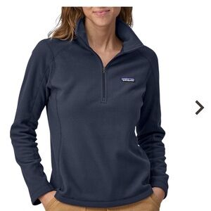Patagonia Women's Micro D 1/4 Zip Fleece Pullover, Navy Blue, Size S, New